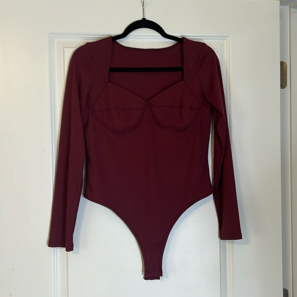 L maroon bodysuit